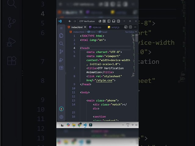 🔥 Animated OTP Verification UI Using HTML CSS & JS #shorts #html #css #webdevelopment