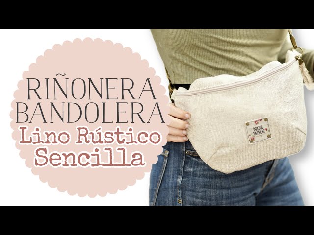 Rustic Linen Waist Bag / Shoulder Bag - With just two pieces!
