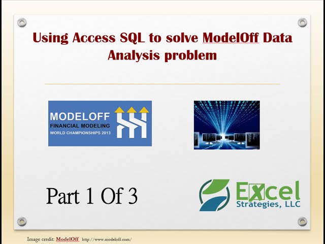 Data Analysis with Access SQL - ModelOff Solution Part1