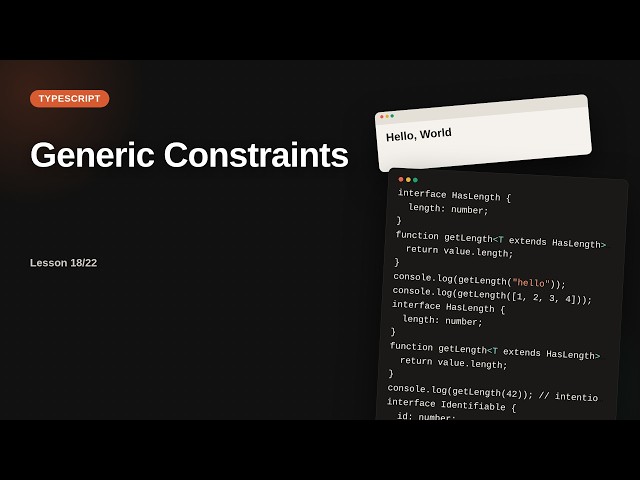 Generic Constraints | TypeScript Generics Tutorial