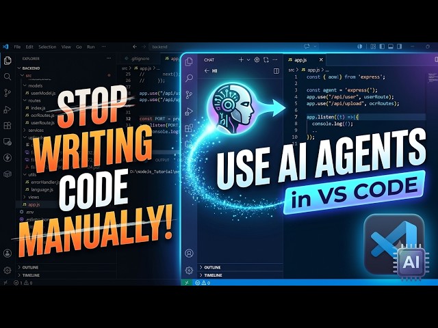 How to Use AI Agent in VS Code to Write Code 10x Faster | Complete Beginner Tutorial