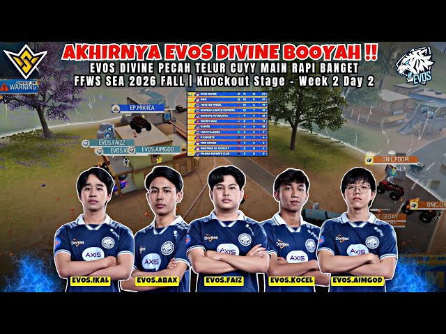 EVOS FIRST BOOYAH‼️EVOS DIVINE HIGHLIGHTS FFWS SEA 2026 FALL | Knockout Stage - Week 2 Day 2