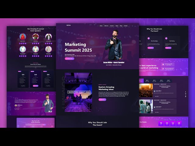 Complete Responsive Event Organizer Website Design Using HTML - CSS - Javascript || Step By Step