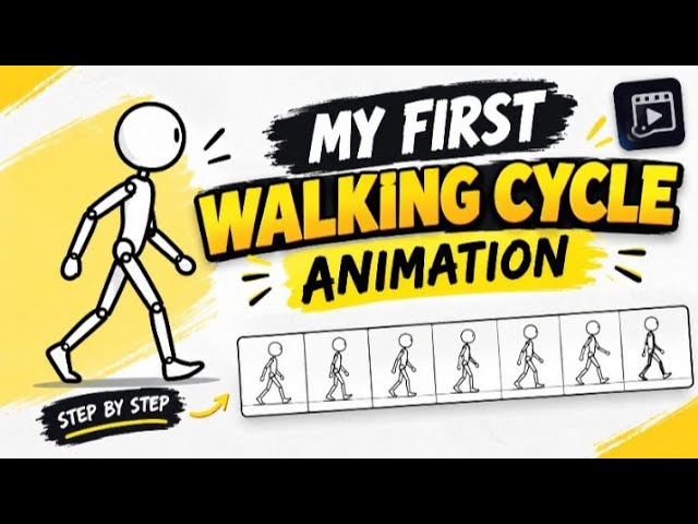 My First Walking Cycle Animation | Step-by-Step Beginner Tutorial
