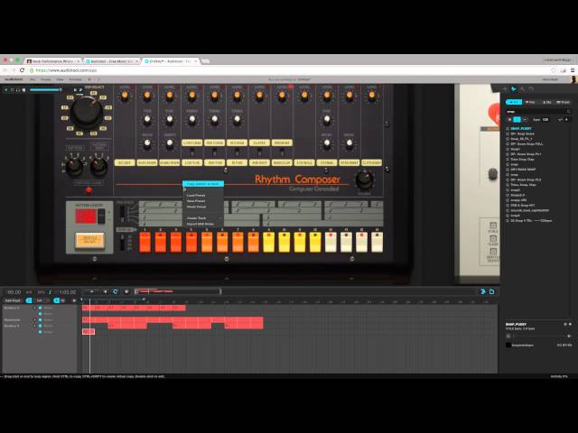 Trap Beat Elements using Audiotool
