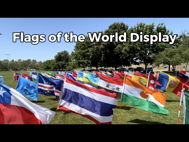 [4K] All Country Flags of the World Displayed at Granite Park CA.