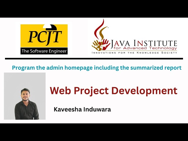 Program the admin homepage including the summarized report