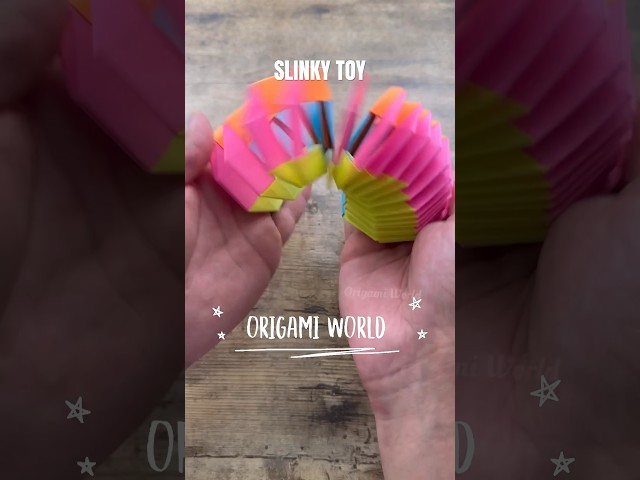 SLINKY PAPER TOY ORIGAMI TUTORIAL STEP BY STEP | DIY PAPER TOY ANTI STRESS SLINKY ORIGAMI FOLDING