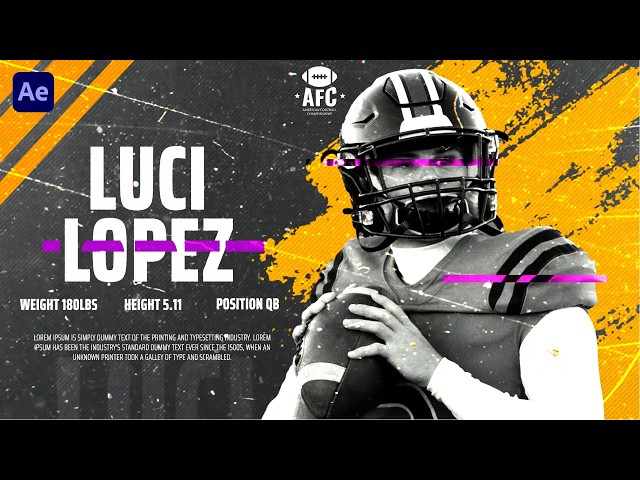 Grunge Sport Player Intro In After Effects | After Effects Tutorial | Effect For You