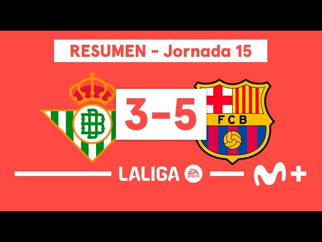 Real Betis 3-5 FC Barcelona | LALIGA EA SPORTS (Jornada 15) - Resumen | Movistar Plus+