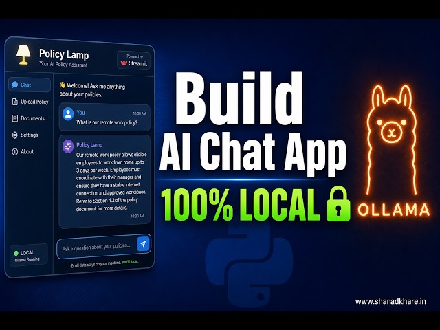 Full Stack AI App Development Build Streamlit Apps Powered by Local LLMs | Sharad Khare