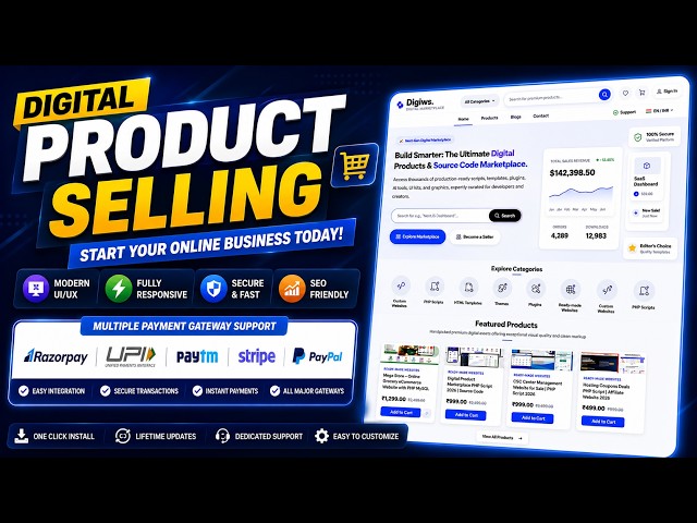 🚀 Digital Product Selling Website Full Setup & All Settings | Complete Installation Guide 2026