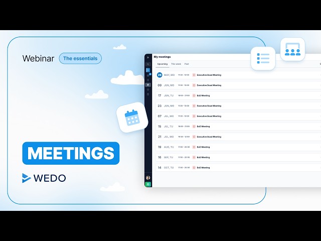 WEDO Tutorial: Everything About the Meetings Module