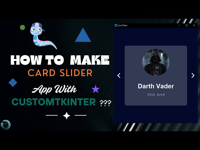 Modern Card Slider UI App With Python || CustomTkinter || Tutorial