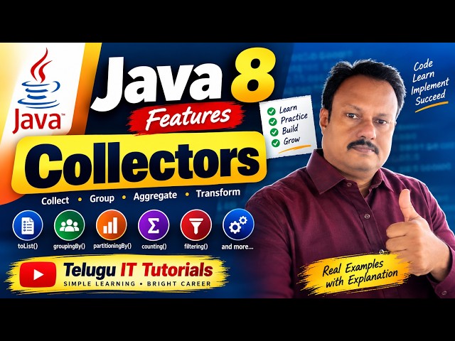 Java 8 Features – Collectors Explained with Practical Examples | Java 8 Tutorial in Telugu