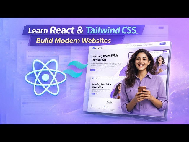 Build Modern Landing Page with React + Tailwind CSS | Full Project