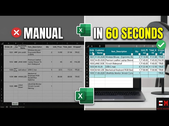 Stop Formatting Excel Manually! Do This in 60s ⏱️