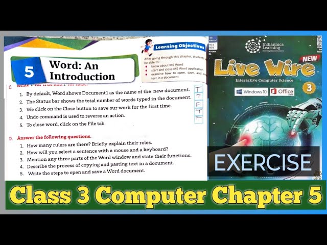 Solution - WORD : An Introduction | Class 3 Computer Chapter 5