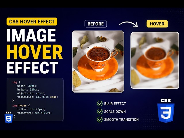 CSS Image Hover Effect Tutorial 🔥 | Blur + Scale Hover Animation