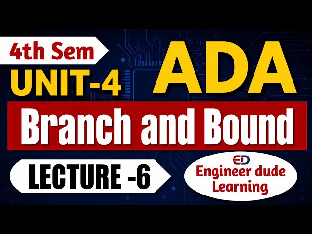 ADA Unit 4 Lecture 6 | Branch and Bound Algorithm | RGPV B.Tech 4th Sem | Complete Explanation