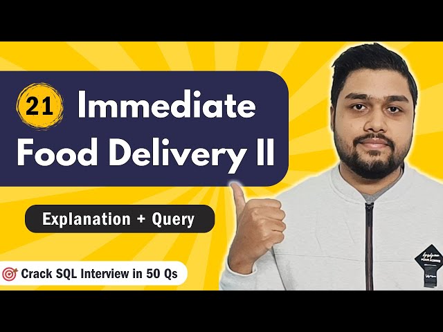 Immediate Food Delivery II | Leetcode 1174 | Crack SQL Interviews in 50 Qs  #mysql #leetcode