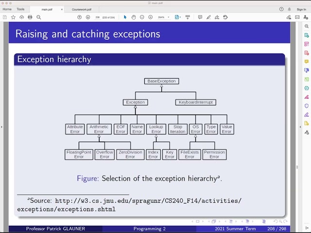 Programming 2: 8th lecture (exception handling)