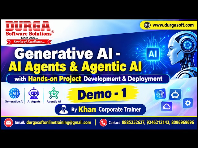 Generative AI - AI Agents & Agentic AI tutorials || Demo - 1 || by Khan Corporate Trainer