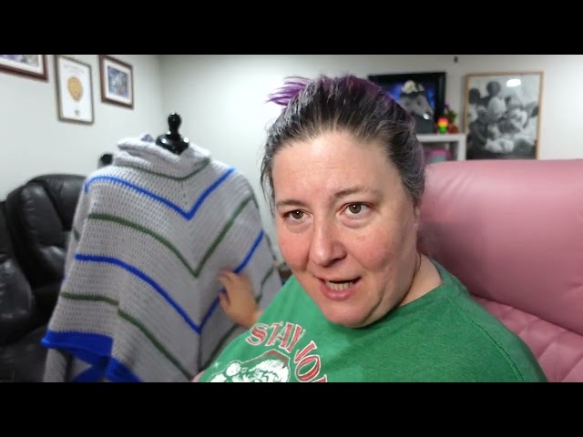 I made a crocheted hooded poncho