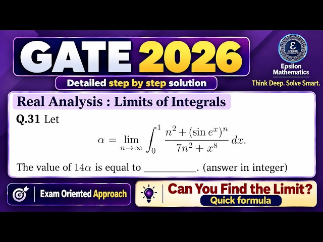 GATE 2026 Real Analysis: Limits Solution | Concept + Exam-Oriented Approach | #phd #gate