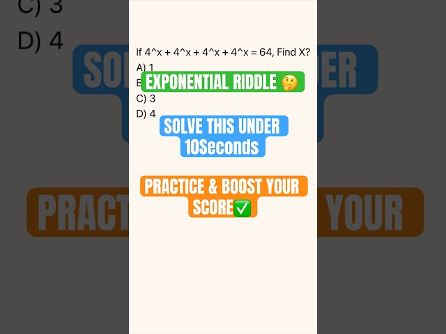 Solve this Exponential Puzzle before the answer is displayed📱❓😍 #seo #ytshorts #exponents #sat