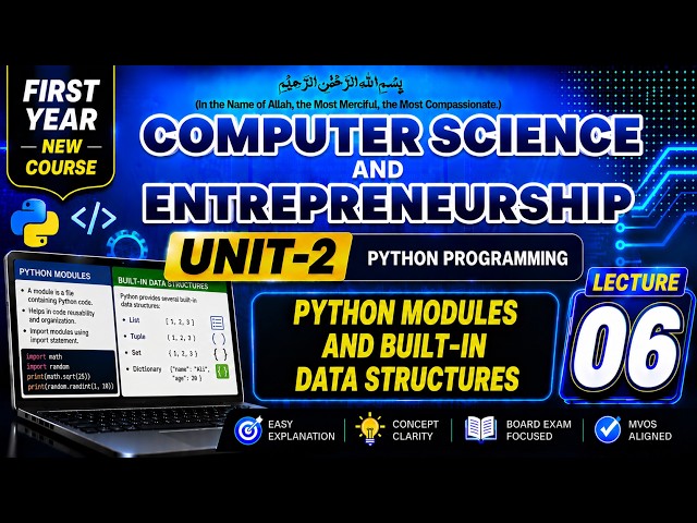 Python Modules and Built-in Data Structures | First year computer science Chapter 2 Lecture 6