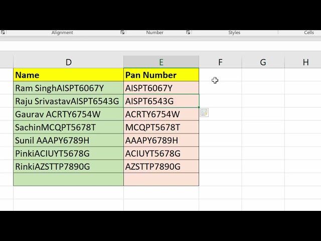 Short cut key to extract pan number and name in Microsoft Excel@COMPUTEREXCELSOLUTION