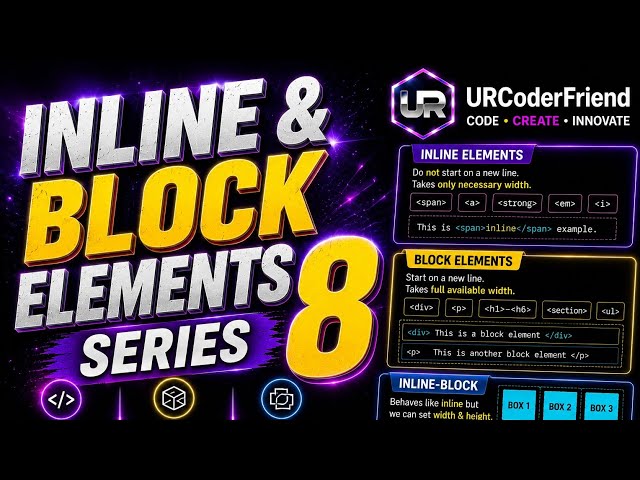 Inline And Black Element In HTML.....👆 Difference Inline And Black Element 