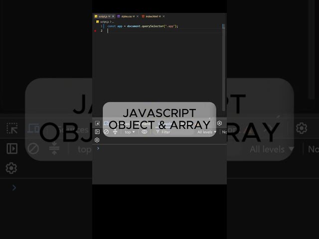 JAVASCRIPT |  OBJECT & ARRAY IN 30 SECONDS