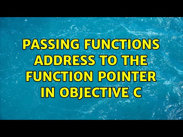 passing functions address to the function pointer in Objective C