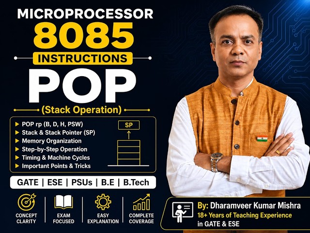 8085 Microprocessor – POP Instruction Explained | Stack Operation | GATE ESE PSUs B.E/B.Tech