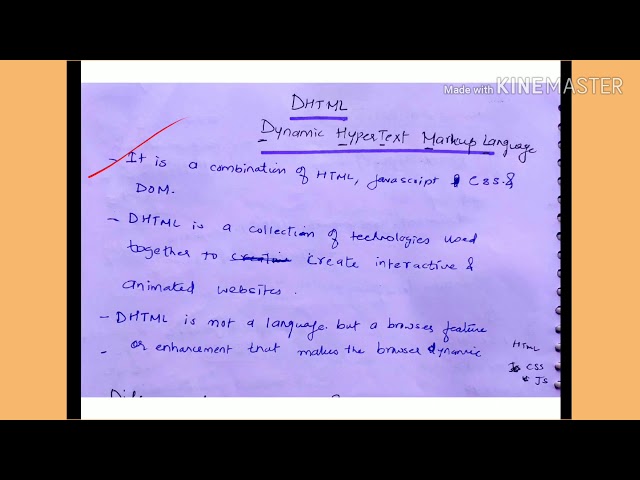 DHTML and difference between HTML and DHTML - lecture 80/IWT