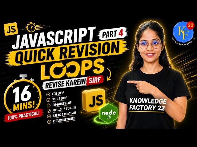 Complete JS Loops Revise in 16 Mins! 🔥 | Backend Prep Part 4 #javascript #nodejs #interview #coding