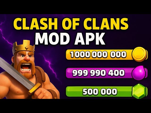 "NEW Clash of Clans MOD APK 2025 ⚡ Unlimited Gold, Elixir & Gems | COC Hack Download (100% Working)"