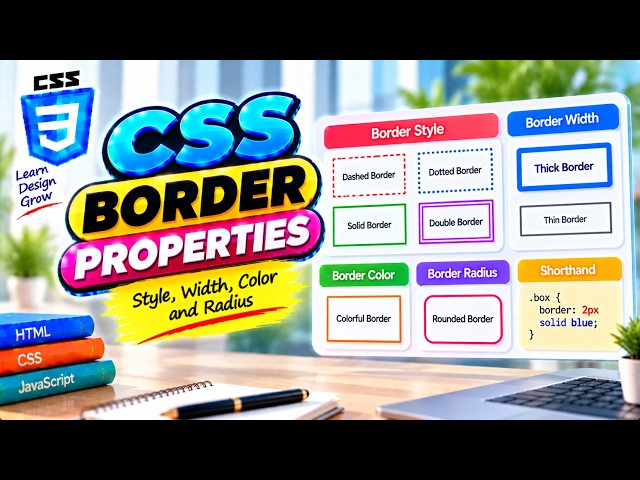 CSS Border Properties आसान भाषा में | Style, Width, Color और Radius | CSS Tutorial