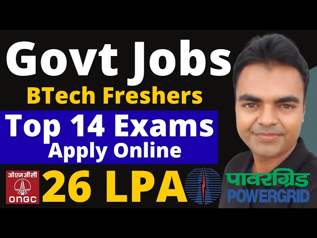 Top 14 Govt Jobs After BTech 2026, High Salary Govt Jobs Vacancy After BTech