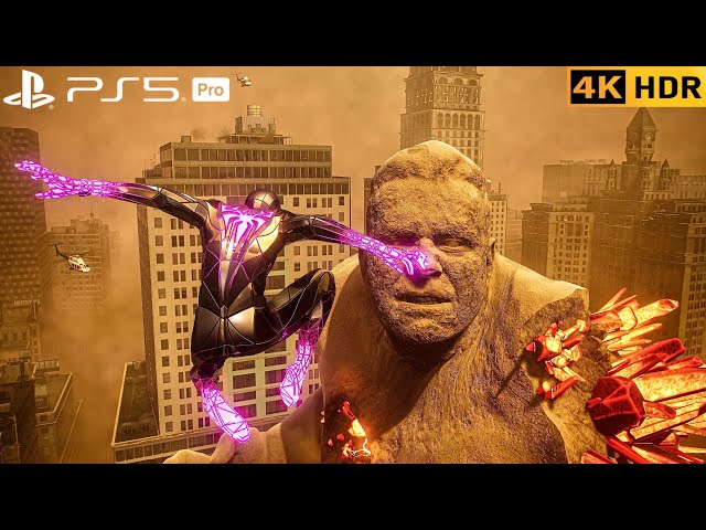 (PS5 Pro) Web Of Shadows Venom Joins Miles to Fight Sandman 4K HDR