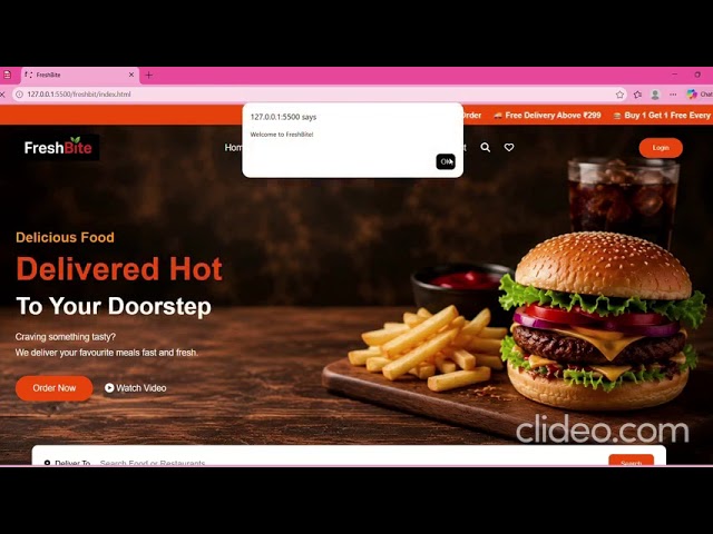FreshBite | Online Food Ordering Website | HTML CSS JavaScript Project
