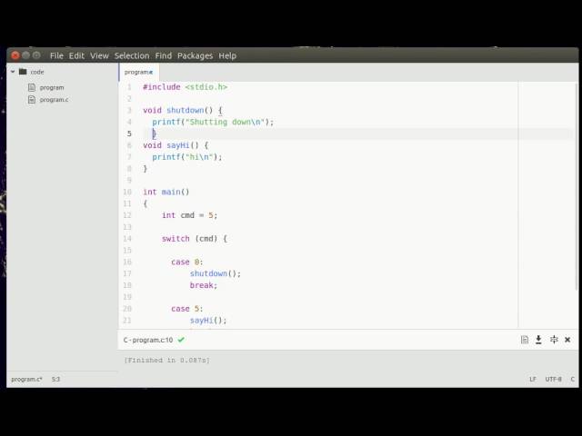 switch statement in C