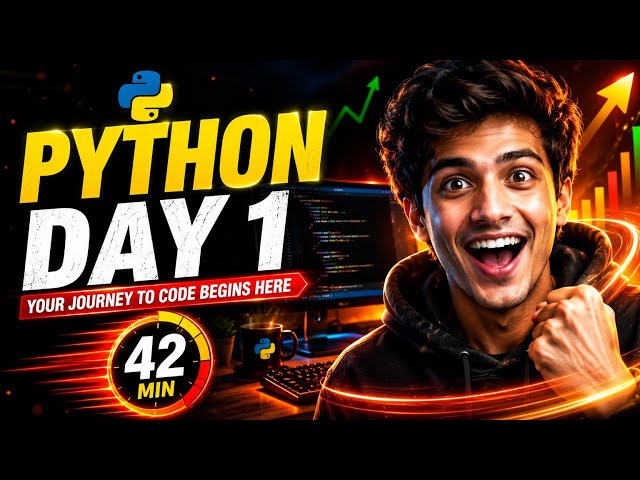 Day 1: Learning Python From Scratch | Coding Timelapse (No Mic, No Face)