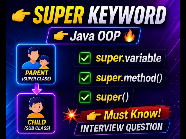Super Keyword in Java Explained 🔥 | Use of super with Example | OOP Concept Made Easy