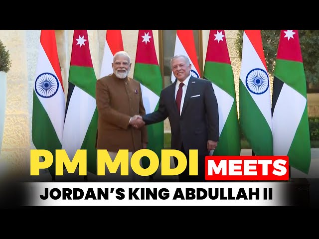 Prime Minister Narendra Modi meets Jordan’s King Abdullah II at Al Husseiniyah Palace |India