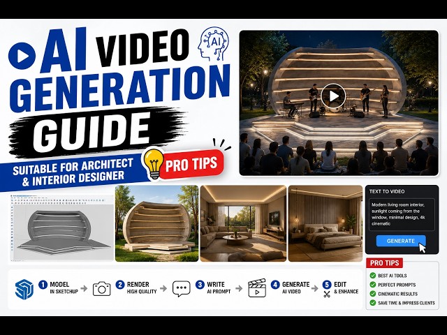 complete guide to generate video using SKETCHUP model / AI for interior designer and architect