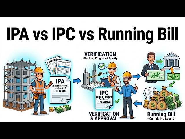 IPA  vs  IPC  vs  Running Bill. Interim Payment Application & Certificate in Construction Management