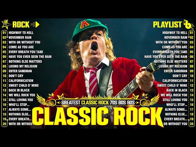Top 100 Classic Rock Songs Of 80s 90s🔥ACDC, The Eagles, Queen, Def Leppard, Guns N Roses, Aerosmith